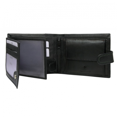Portofel barbati, PORMG024, piele naturala, Negru cu Verde [1]