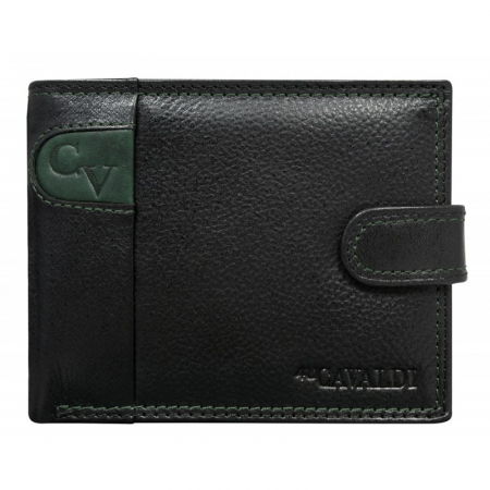 Portofel barbati, PORMG024, piele naturala, Negru cu Verde [0]
