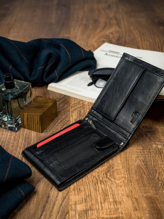 Portofel barbati, PORMG035, piele naturala, Negru, cu RFID [12]