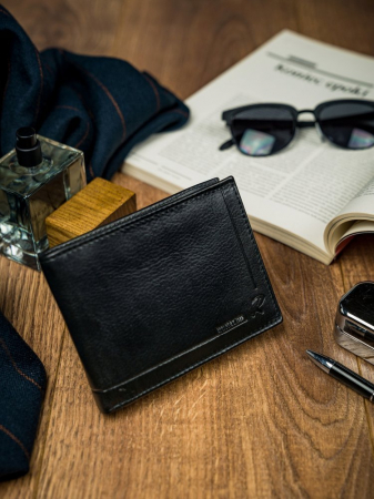 Portofel barbati, PORMG035, piele naturala, Negru, cu RFID [7]