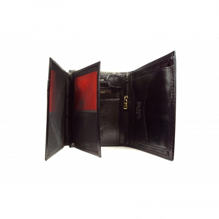 Portofel unisex PORMGP14 Negru cu Rosu, Piele naturala [1]