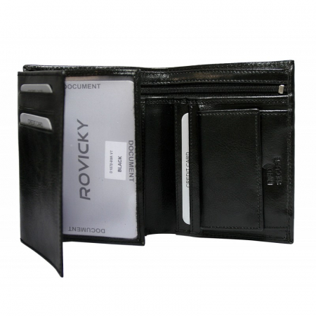 Portofel barbati premium din piele naturala Rovicky PORMG053, cu RFID, Negru [1]