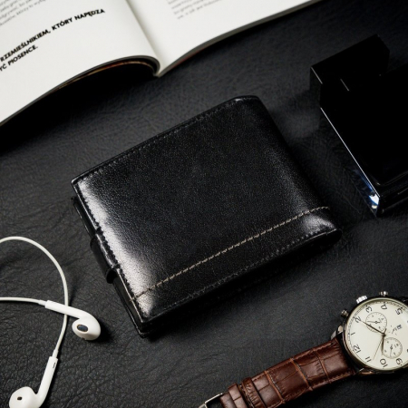 Portofel barbati premium din piele naturala Rovicky PORMG203, cu RFID, Negru [8]