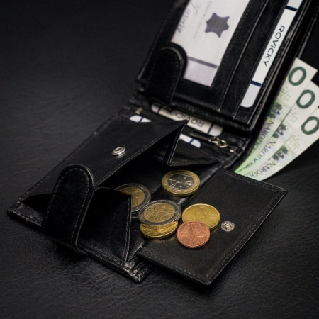 Portofel barbati premium din piele naturala Rovicky PORMG203, cu RFID, Negru [3]