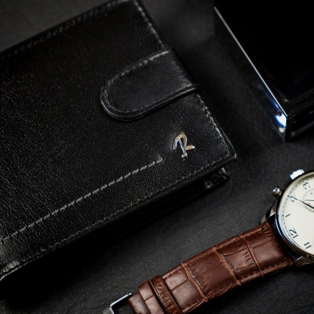 Portofel barbati premium din piele naturala Rovicky PORMG203, cu RFID, Negru [4]