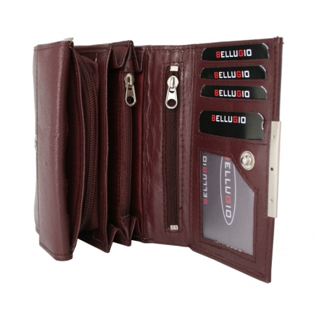 Portofel dama Rosu din piele naturala  Bellugio PORTZ010 [2]