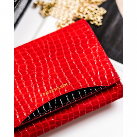 Portofel dama din piele naturala Peterson PORTG515, Rosu, RFID [11]