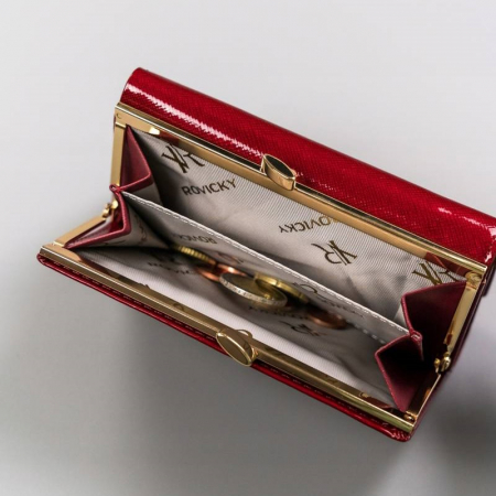 Portofel dama din piele naturala PORTG510, Rosu, Rovicky, RFID [9]