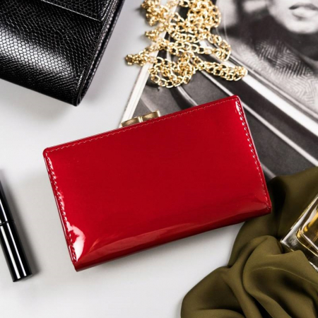 Portofel dama din piele naturala PORTG510, Rosu, Rovicky, RFID [8]