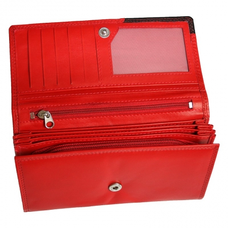 Portofel dama piele naturala Bellugio PORT203 Rosu si Negru [1]