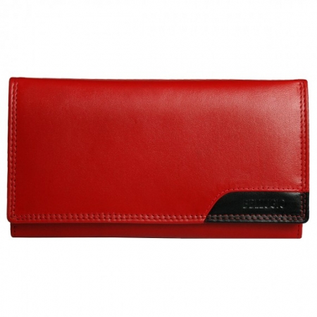 Portofel dama piele naturala Bellugio PORT500 Rosu si Negru [0]