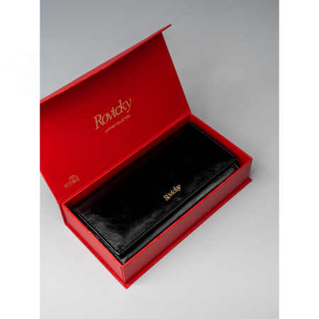 Portofel de lux pentru dama din piele naturala PORTG022, Negru [11]