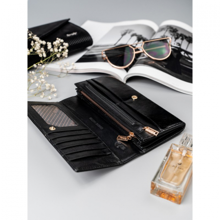 Portofel de lux pentru dama din piele naturala PORTG022, Negru [7]