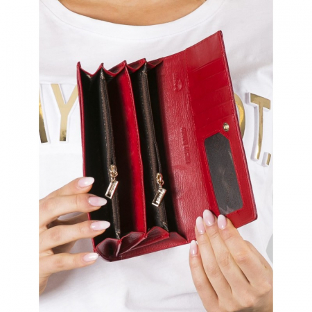 Portofel de lux pentru dama din piele naturala PORTG020, Rosu [5]