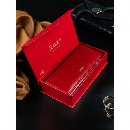 Portofel de lux pentru dama din piele naturala PORTG020, Rosu [2]