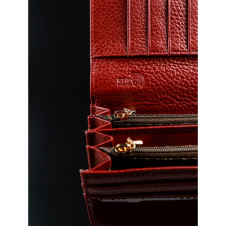 Portofel de lux pentru dama din piele naturala PORTG012, Rosu [8]