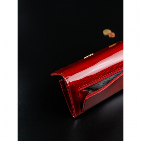 Portofel de lux pentru dama din piele naturala PORTG012, Rosu [9]