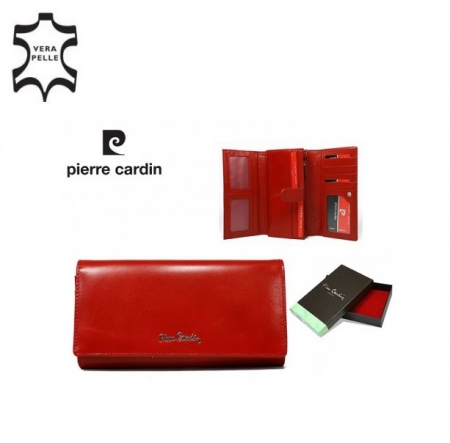 Portofel de lux pt. dama din piele naturala Pierre Cardin PORT600 Rosu [2]