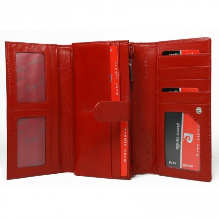 Portofel de lux pt. dama din piele naturala Pierre Cardin PORT600 Rosu [1]