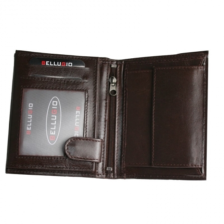 Portofel din piele naturala pentru barbati Bellugio PORM556 Maron [1]