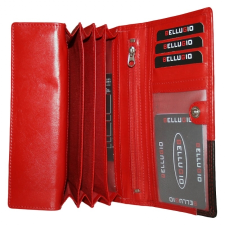 Portofel din piele naturala pt. dama Bellugio  PORT518 Negru [4]