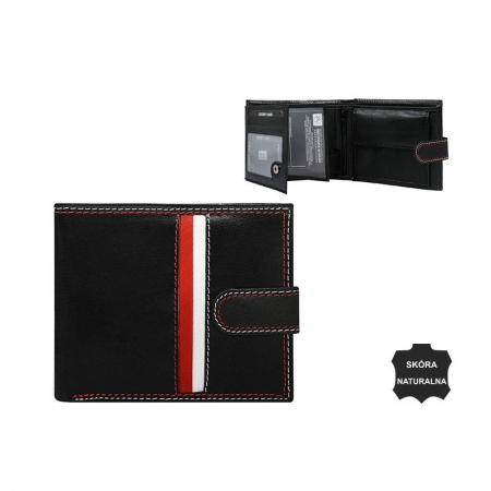 Portofel in culorile clubului Dinamo Bucuresti din piele naturala  PORM210 Negru [2]