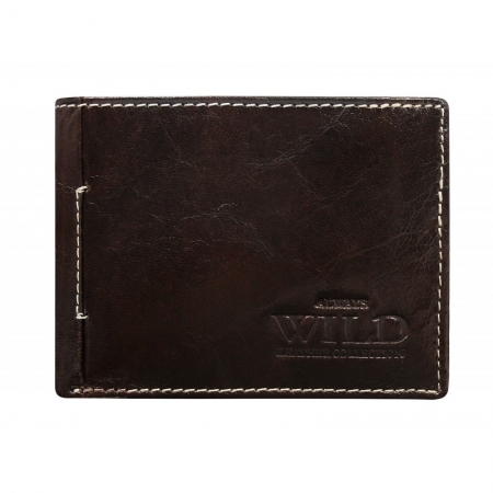 Portofel minimalist barbati din piele naturala Wild PORM592 Maron [0]
