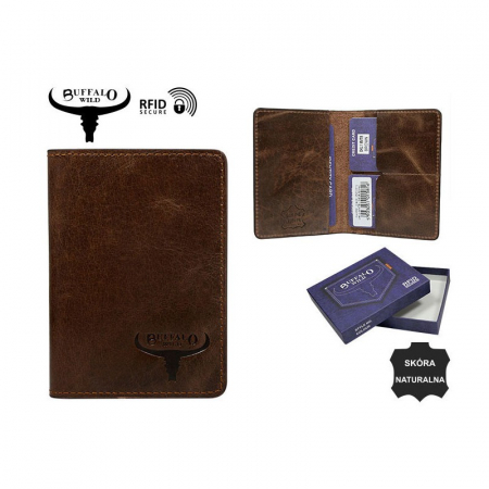 Portofel minimalist barbati, PORMG009, piele naturala, maron, cu RFID [2]