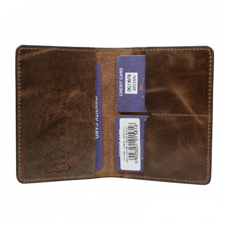 Portofel minimalist barbati, PORMG009, piele naturala, maron, cu RFID [1]