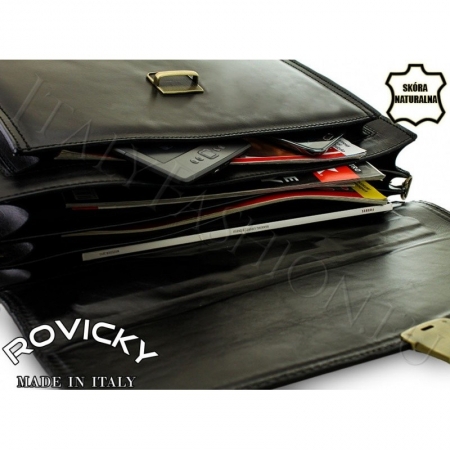 Servieta din piele naturala incapatoare marca Rovicky, Made in Italy - GEA403 [6]