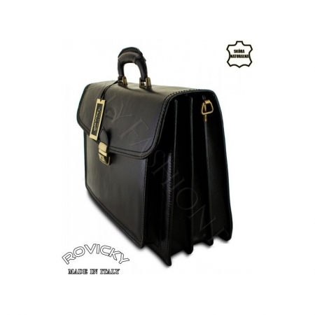 Servieta din piele naturala incapatoare marca Rovicky, Made in Italy - GEA403 [2]