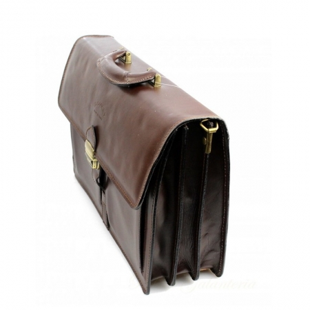 Servieta din piele naturala incapatoare marca Rovicky [2]