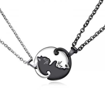 Set 2 coliere cu pisicute Ying si Yang [8]