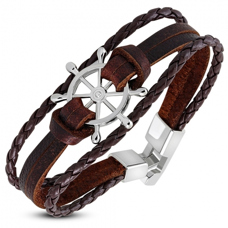 Bratara Nautical din piele maro cu Timona BSL3340 [0]