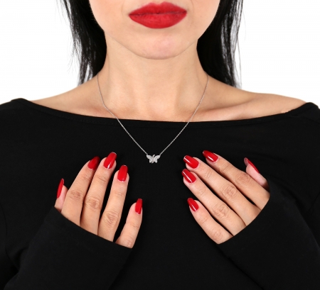 Set argint 925 aurit cu fluturi si zirconii negre - Be Nature STU0037 [1]