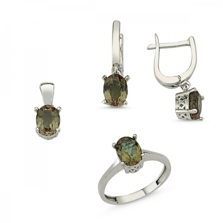 Set argint 925 rodiat cu pietre zultanit - Be Elegant STU0013 [0]