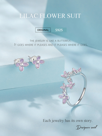 Set argint cu flori de liliac [8]