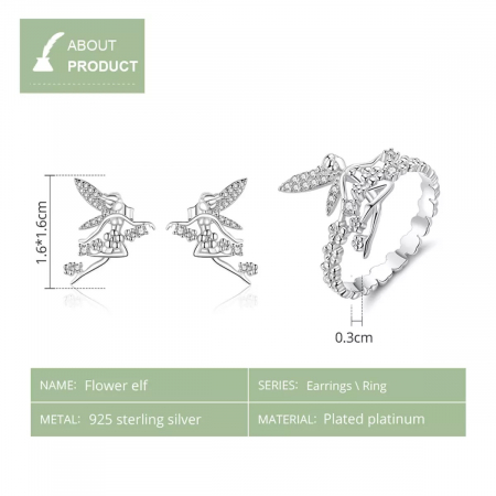 Set argint cu zane si flori [2]