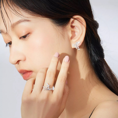 Set argint cu zane si flori [1]