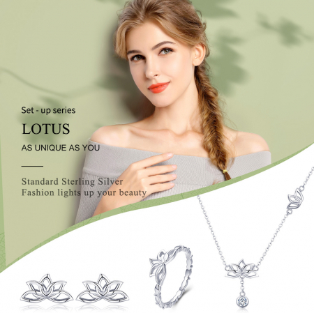 Set argint floare de lotus [4]
