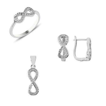 Set argint inel, cercei, pandant Love & Infinity [1]