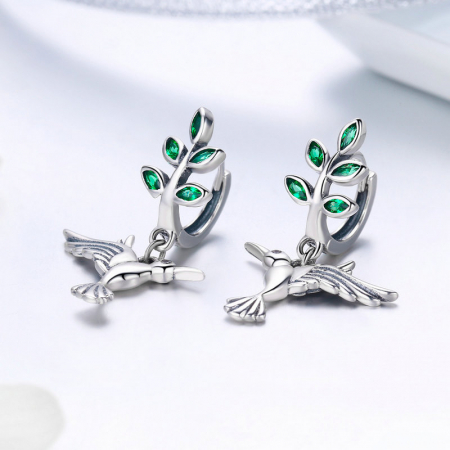 Set argint pasare colibri [4]