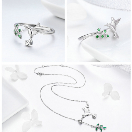 Set argint pasare colibri [1]