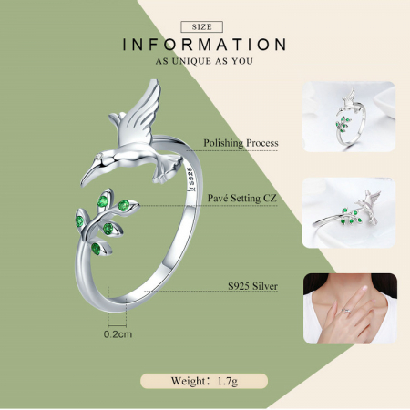 Set argint pasare colibri [27]