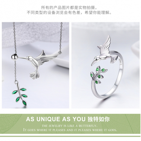 Set argint pasare colibri [3]