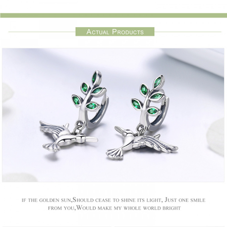 Set argint pasare colibri [10]