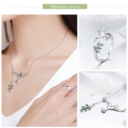 Set argint pasare colibri [14]