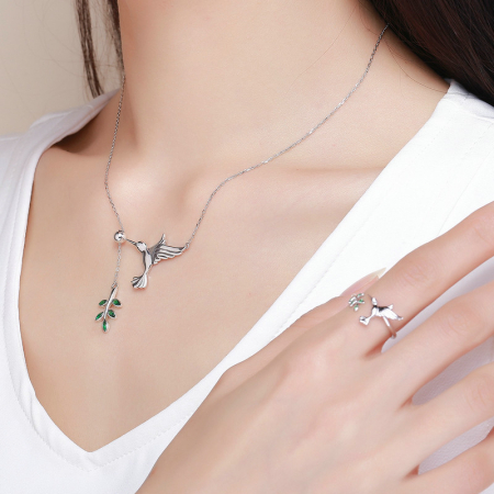 Set argint pasare colibri [13]