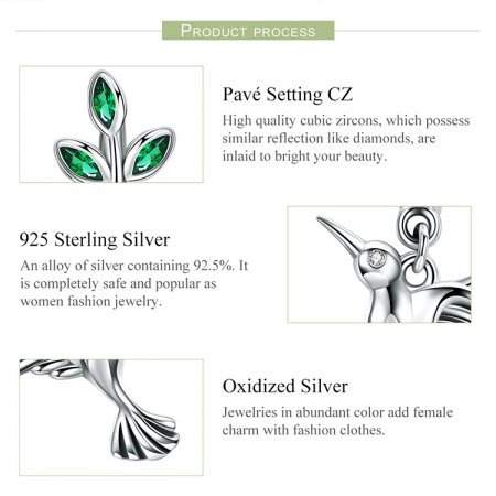 Set argint pasare colibri [9]