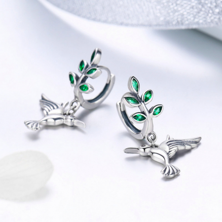 Set argint pasare colibri [5]